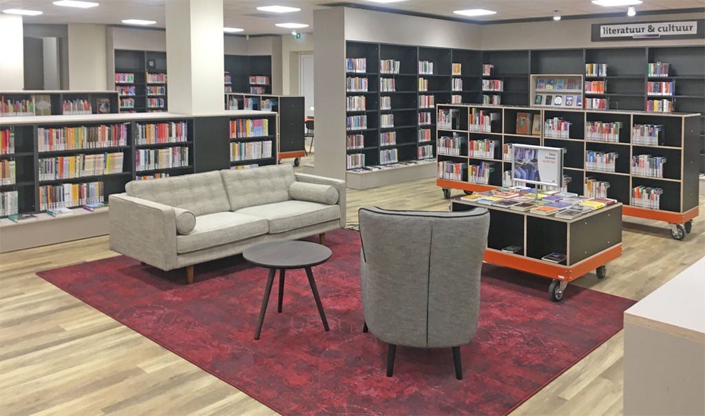 Inrichting Bibliotheek Lichtenvoorde – huiskamer aan het Nieuwmarkt-plein